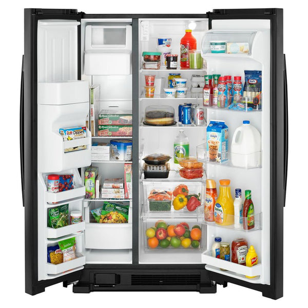 Amana 21.4-cu ft Side-by-Side Refrigerator with Ice Maker ,Water and Ice Dispenser ( Black )