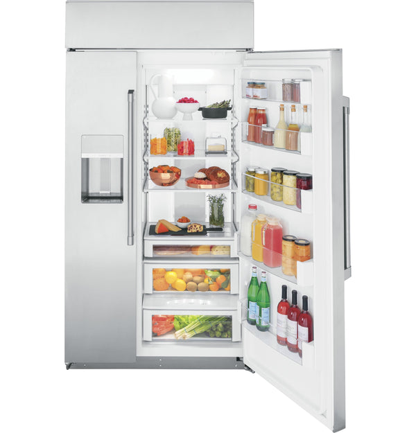 Cafe 24.5-cu ft Counter-Depth Side-by-Side Refrigerator Built-In Smart Compatible with Ice Maker ,Water and Ice Dispenser ( Stainless Steel )