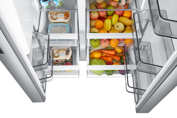 Midea 26.3-cu ft Side-by-Side Refrigerator with Ice Maker ,Water and Ice Dispenser ( Stainless steel )