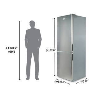 Equator Advanced Appliances 10.8-cu ft Standard-Depth Bottom-Freezer Refrigerator Stainless Steel ) Garage Ready ENERGY STAR Certified