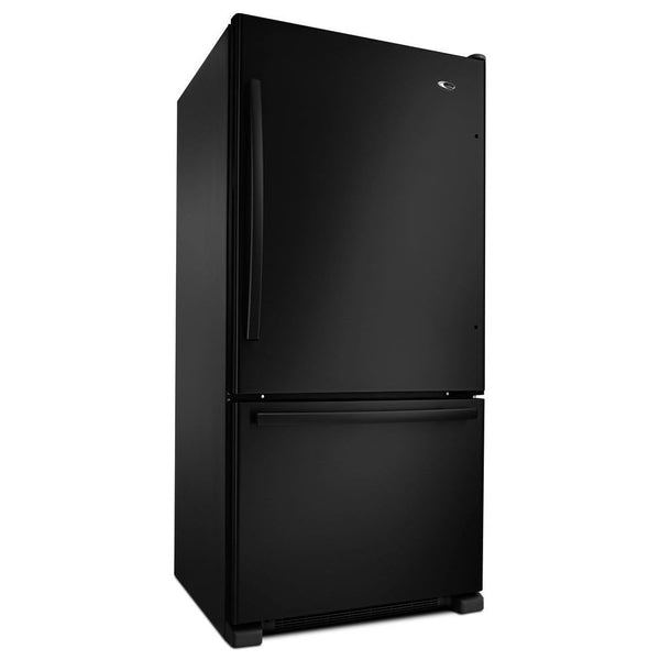 Amana 22.1-cu ft Standard-Depth Bottom-Freezer Refrigerator Ice Maker Optional (sold separately) ( Black )