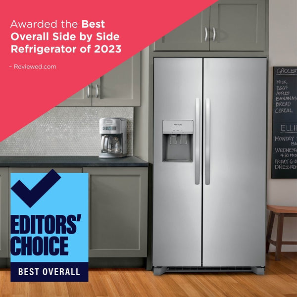 Frigidaire 25.6-cu ft Side-by-Side Refrigerator with Ice Maker ,Water and Ice Dispenser ( Fingerprint Resistant Stainless Steel ) ENERGY STAR Certified