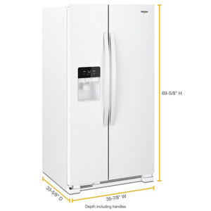 Whirlpool 24.5-cu ft Side-by-Side Refrigerator with Ice Maker ,Water and Ice Dispenser ( White )