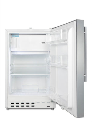 Summit Appliance 2.68-cu ft Built-In Mini Fridge with Freezer ( Stainless steel door and white cabinet )