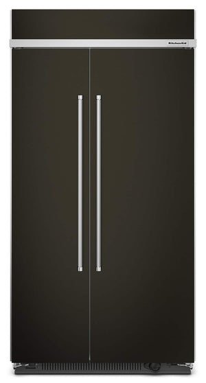 KitchenAid 25.5-cu ft Counter-Depth Side-by-Side Refrigerator Built-In ( Black Stainless Steel with PrintShield Finish )