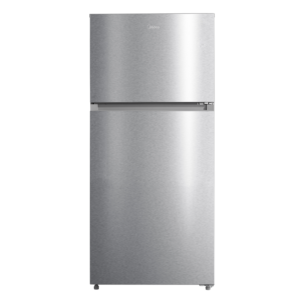 Midea Fingerprint Resistant 14.2-cu ft Counter-Depth Top-Freezer Refrigerator ( Stainless Steel ) Garage Ready ENERGY STAR Certified