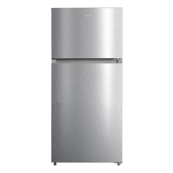 Midea Fingerprint Resistant 14.2-cu ft Counter-Depth Top-Freezer Refrigerator ( Stainless Steel ) Garage Ready ENERGY STAR Certified