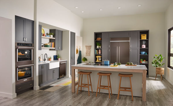 KitchenAid 25.5-cu ft Counter-Depth Side-by-Side Refrigerator Built-In ( Black Stainless Steel with PrintShield Finish )