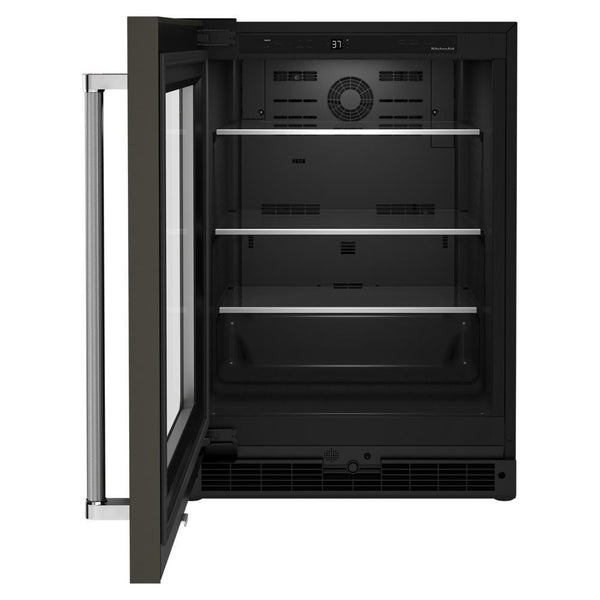 KitchenAid 5.2-cu ft Built-In Mini Fridge ( Black Stainless Steel with PRINTSHIELD )
