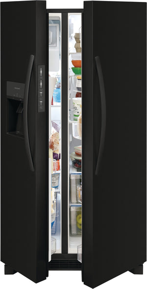 Frigidaire 25.6-cu ft Side-by-Side Refrigerator with Ice Maker ,Water and Ice Dispenser ( Black ) ENERGY STAR Certified