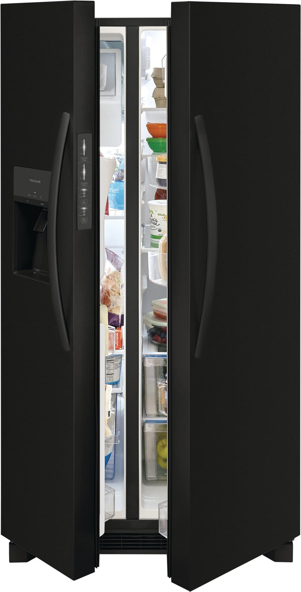 Frigidaire 25.6-cu ft Side-by-Side Refrigerator with Ice Maker ,Water and Ice Dispenser ( Black ) ENERGY STAR Certified