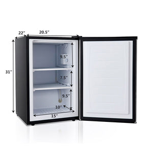 Costway 3-cu ft Mini Fridge with Freezer ( Silver )