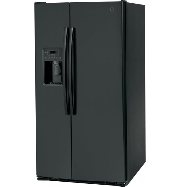 GE 25.3-cu ft Side-by-Side Refrigerator with Ice Maker ,Water and Ice Dispenser ( Black ) ENERGY STAR Certified