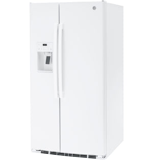 GE 25.3-cu ft Side-by-Side Refrigerator with Ice Maker ,Water and Ice Dispenser ( White )