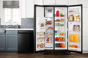 Amana 21.4-cu ft Side-by-Side Refrigerator with Ice Maker ,Water and Ice Dispenser ( Black )