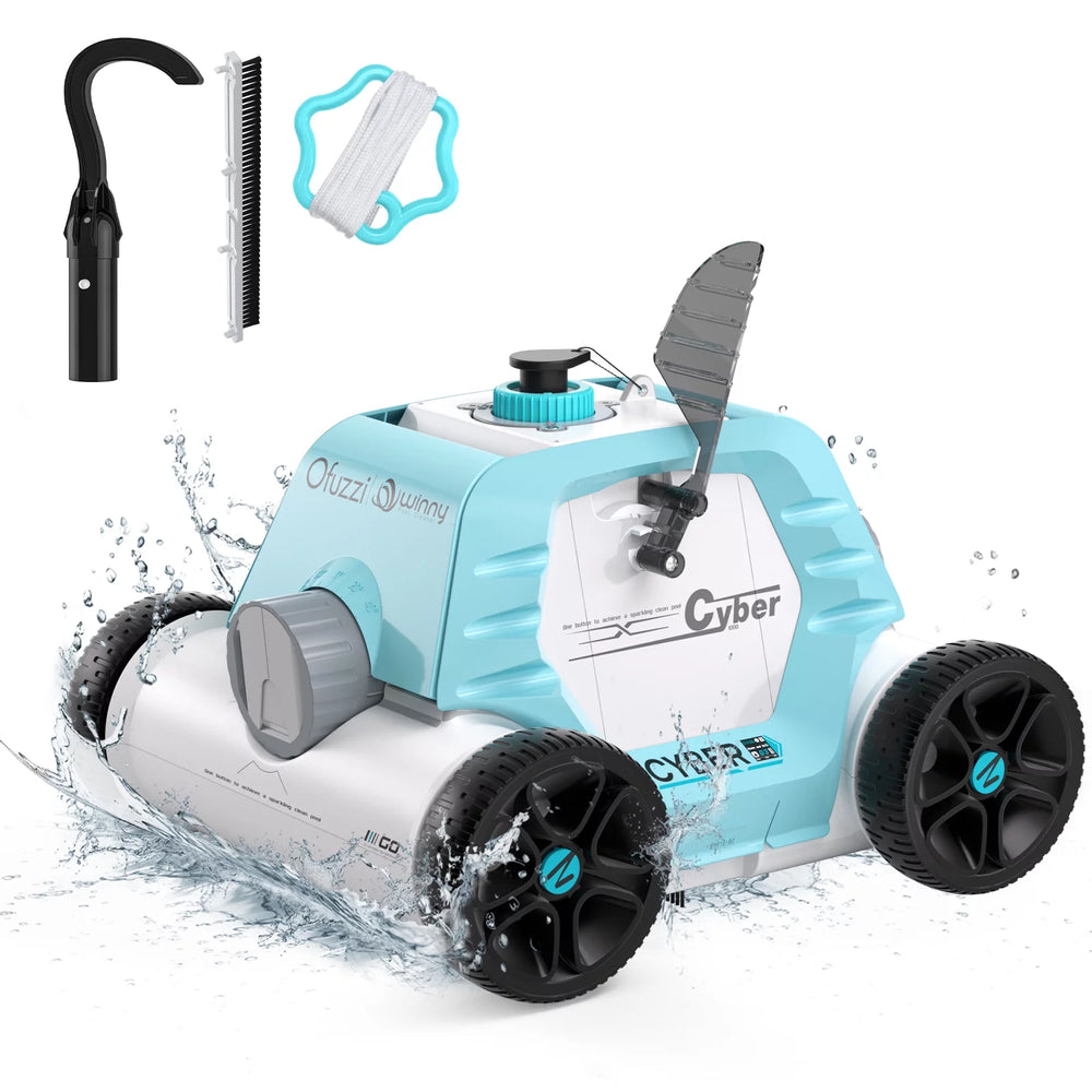 Ofuzzi  Cordless Robotic Pool Vacuum Cleaner Ideal for Inground and Above Ground Pools up to 40 ft, White