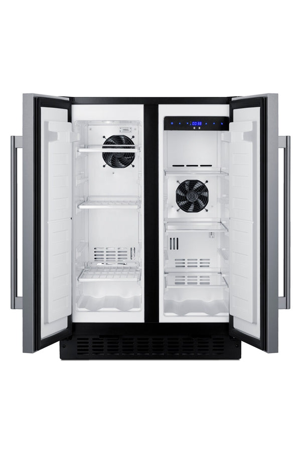 Summit Appliance 3.78-cu ft Built-In Mini Fridge with Freezer ( Stainless steel door and black cabinet )