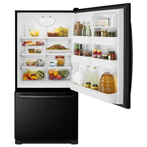 Amana 22.1-cu ft Standard-Depth Bottom-Freezer Refrigerator Ice Maker Optional (sold separately) ( Black )