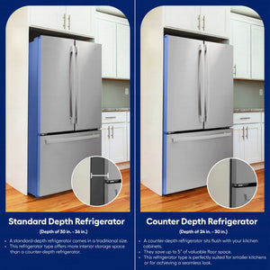 ZLINE KITCHEN & BATH Counter-Depth 22.5-cu ft 4 -Door French Door Refrigerator with Ice Maker ( Fingerprint Resistant Black Stainless Steel ) ENERGY STAR Certified