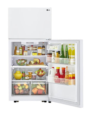 LG 20.2-cu ft Top-Freezer Refrigerator ( White ) ENERGY STAR Certified