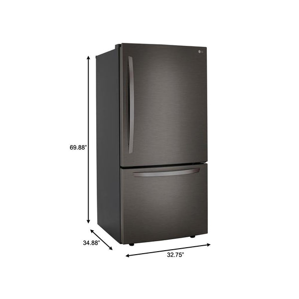 LG 25.5-cu ft Standard-Depth Bottom-Freezer Refrigerator with Ice Maker ( PrintProof Black Stainless Steel )