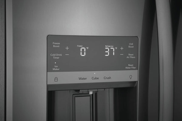 Frigidaire Gallery 22.3-cu ft Counter-Depth Side-by-Side Refrigerator with Ice Maker ,Water and Ice Dispenser ( Fingerprint Resistant Black Stainless Steel ) ENERGY STAR Certified