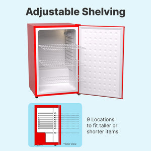 SnowLion Premium 122L Solid Door Undercounter 4.3-cu ft Mini Fridge ( Red ) Garage Ready