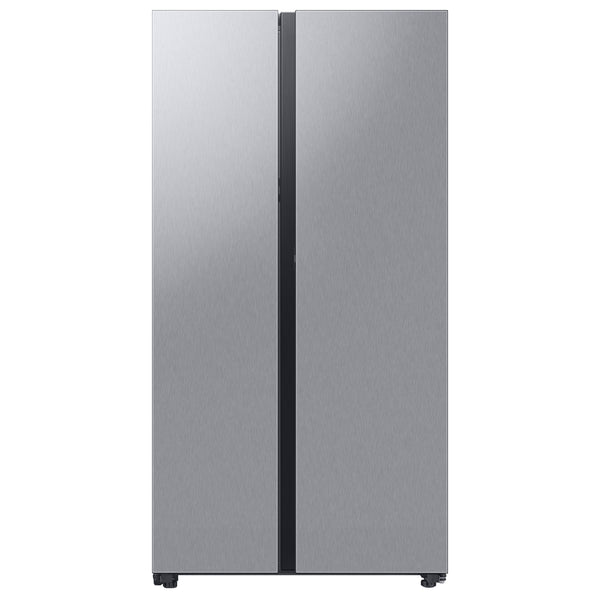 Samsung Bespoke Beverage Center 22.6-cu ft Counter-Depth Side-by-Side Refrigerator Smart Compatible with Dual Ice Maker and Water Dispenser ( Stainless Steel ) ENERGY STAR Certified