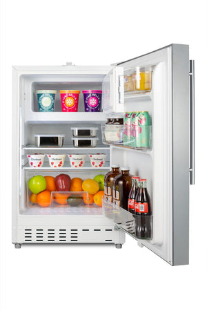 Summit Appliance 2.68-cu ft Built-In Mini Fridge with Freezer ( Stainless steel door and white cabinet )