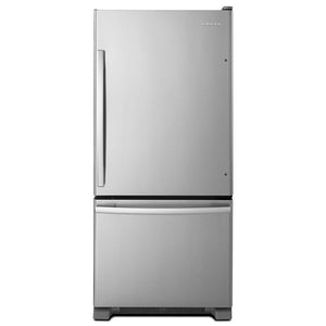 Amana 18.7-cu ft Standard-Depth Bottom-Freezer Refrigerator Ice Maker Optional (sold separately) ( Stainless Steel )