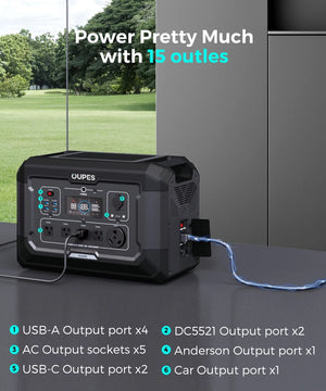 OUPES Mega 2 2500W Portable Power Station with 2048Wh Extra B2 Battery, Up to 4096Wh Lifepo4 Home Battery Backup with Expandable Capacity, Solar Generator for Home Use, Blackout, Camping, RV
