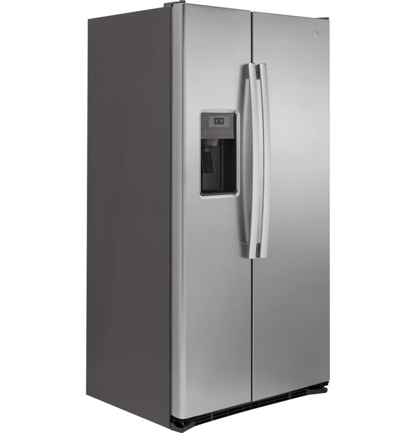 GE 21.9-cu ft Counter-Depth Side-by-Side Refrigerator with Ice Maker ,Water and Ice Dispenser ( Stainless steel )