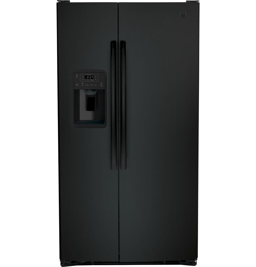 GE 25.3-cu ft Side-by-Side Refrigerator with Ice Maker ,Water and Ice Dispenser ( Black )