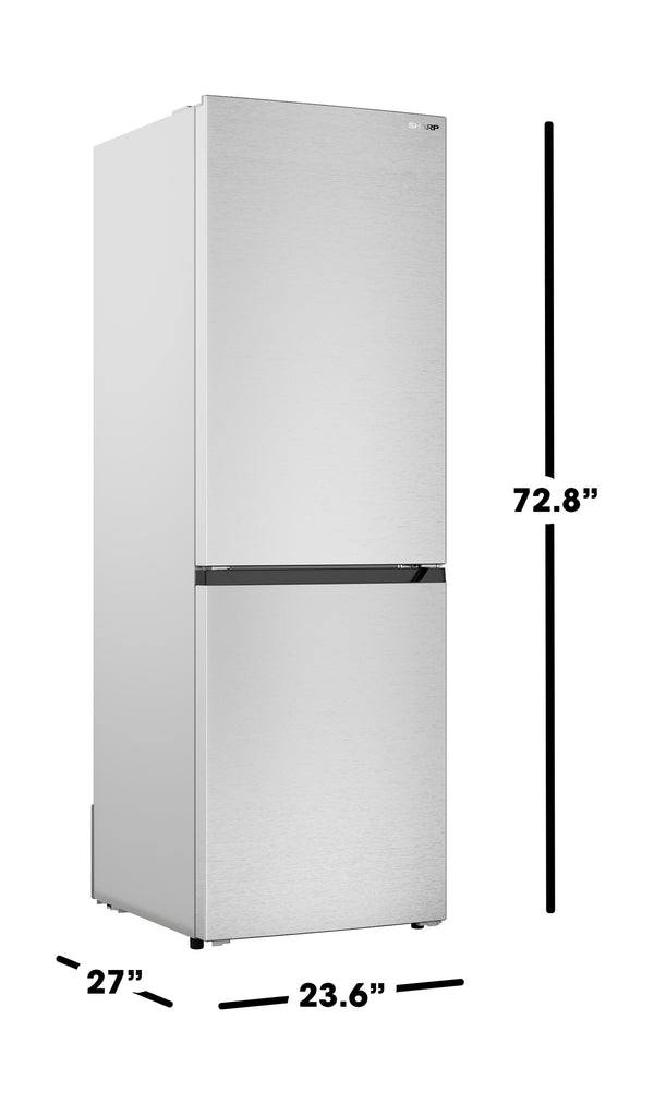 Sharp 11.5-cu ft Standard-Depth Bottom-Freezer Refrigerator Stainless Steel ) ENERGY STAR Certified