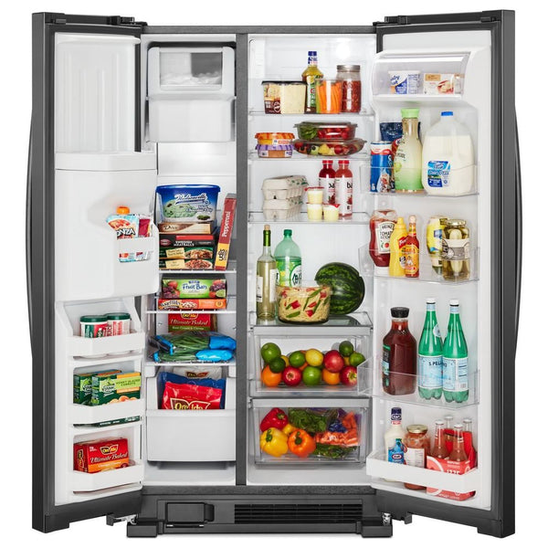 Whirlpool 21.4-cu ft Side-by-Side Refrigerator with Ice Maker ,Water and Ice Dispenser ( Black )