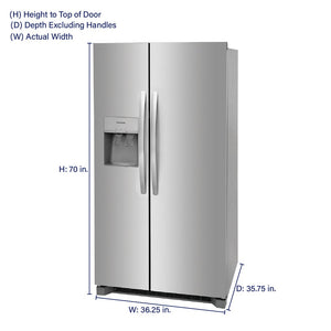 Frigidaire 25.6-cu ft Side-by-Side Refrigerator with Ice Maker ,Water and Ice Dispenser ( Fingerprint Resistant Stainless Steel ) ENERGY STAR Certified