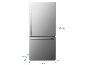 Hisense 17.2-cu ft Counter-Depth Bottom-Freezer Refrigerator Fingerprint Resistant Stainless Steel ) ENERGY STAR Certified