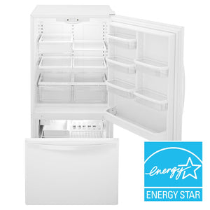 Whirlpool 22.07-cu ft Standard-Depth Bottom-Freezer Refrigerator with Ice Maker ( White ) ENERGY STAR Certified