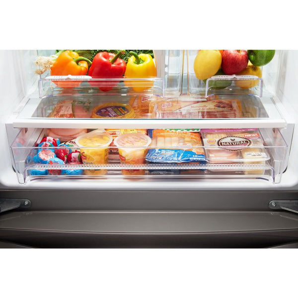 Whirlpool Standard-Depth 19.6-cu ft 3 -Door French Door Refrigerator with Ice Maker ( Black )