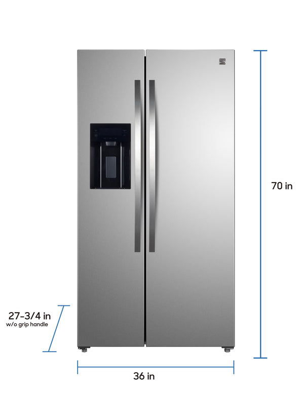 Kenmore 20-cu ft Counter-Depth Side-by-Side Refrigerator with Ice Maker ,Water and Ice Dispenser ( Stainless Steel ) ENERGY STAR Certified