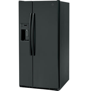 GE 23-cu ft Side-by-Side Refrigerator with Ice Maker ,Water and Ice Dispenser ( Black )