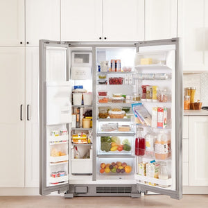 Whirlpool In Door Can Caddy 21.4-cu ft Side-by-Side Refrigerator with Ice Maker ,Water and Ice Dispenser ( Fingerprint Resistant Stainless Steel )