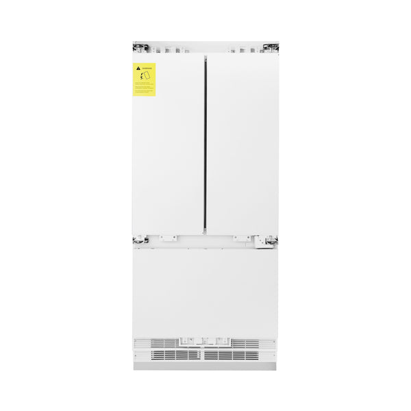 ZLINE KITCHEN & BATH Counter-Depth 19.6-cu ft 3 -Door Built-In French Door Refrigerator with Ice Maker with Water and Ice Dispenser ( Panel-Ready ) ENERGY STAR Certified