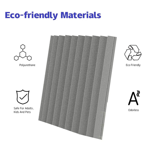 12 Pack Self-Adhesive Acoustic Panels, Sound Proof Foam Panels, High Density Soundproofing Wall Panels (Grey)