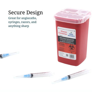 1 Quart | Biohazard Needle and Syringe Disposal Sharps Container with Flip Lid | for Diabetics – Pack of 1
