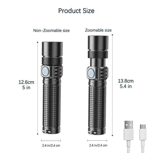 10000 Lumens Rechargeable Flashlights, Powerful Flashlight for Hiking Hunting Camping, Zoomable Outdoor LED Handheld Flashlights