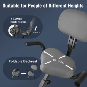 Wonder Maxi Exercise Bike Magnetic Fitness Cycle Folding Stationary Bike Indoor Home Use(White)