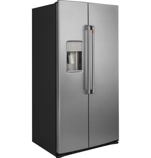 Cafe 21.9-cu ft Counter-Depth Side-by-Side Refrigerator with Ice Maker ,Water and Ice Dispenser ( Stainless Steel )