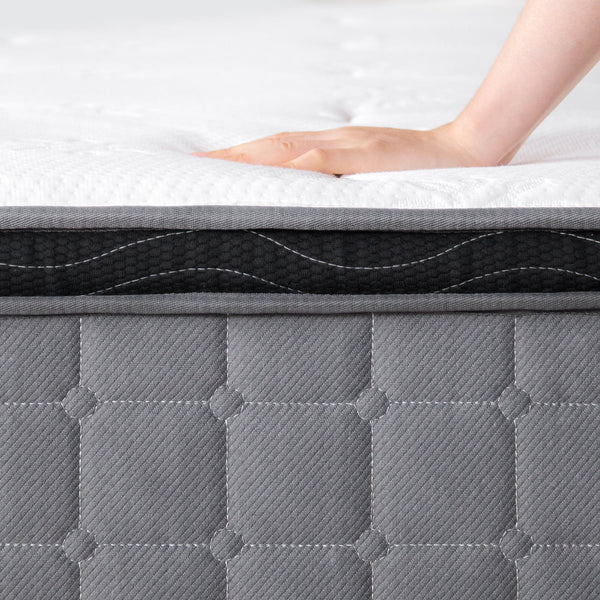 Zinus 12″ Cool Touch Comfort Hybrid Mattress with Gel Memory Foam and Pocket Spring, Queen