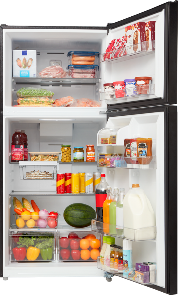 Midea Fingerprint Resistant 20.5-cu ft Top-Freezer Refrigerator ( Black ) Garage Ready ENERGY STAR Certified